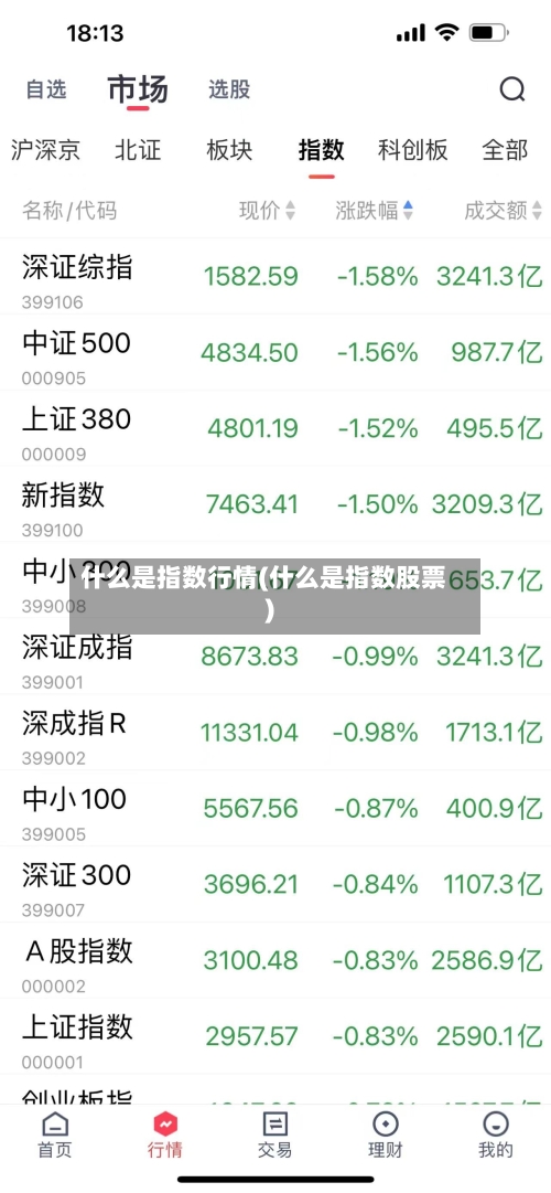 什么是指数行情(什么是指数股票)