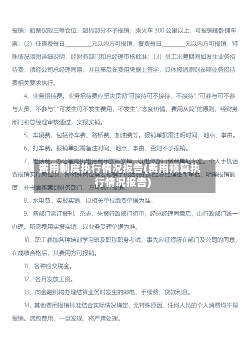 费用制度执行情况报告(费用预算执行情况报告)-第2张图片
