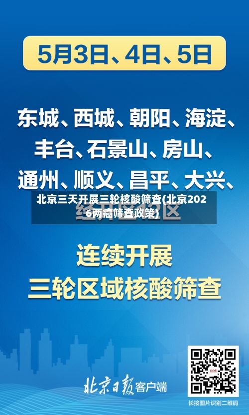 北京三天开展三轮核酸筛查(北京2026两癌筛查政策)-第3张图片