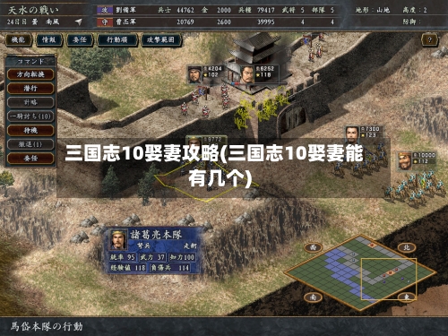 三国志10娶妻攻略(三国志10娶妻能有几个)