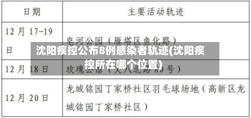 沈阳疾控公布8例感染者轨迹(沈阳疾控所在哪个位置)-第2张图片