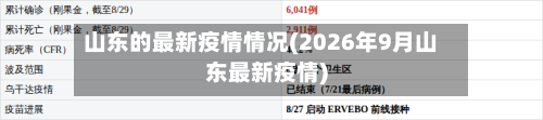 山东的最新疫情情况(2026年9月山东最新疫情)