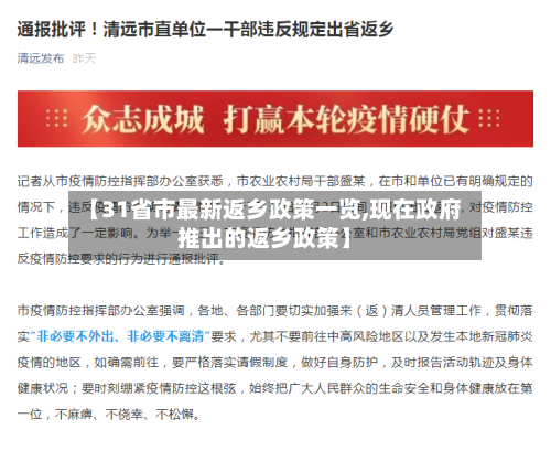 【31省市最新返乡政策一览,现在政府推出的返乡政策】-第2张图片
