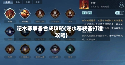 逆水寒装备合成攻略(逆水寒装备打造攻略)-第3张图片