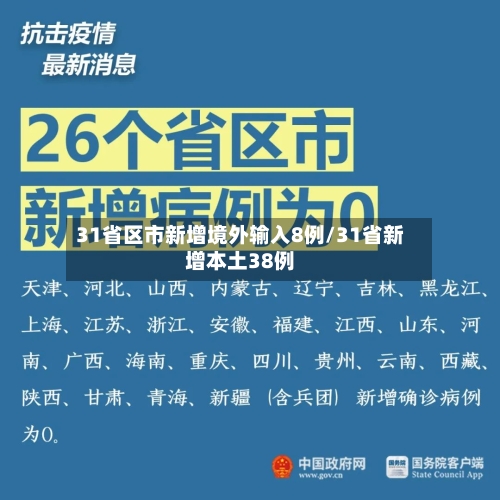 31省区市新增境外输入8例/31省新增本土38例