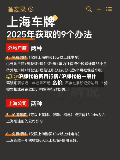 沪牌代拍费用行情/沪牌代拍一般什么价