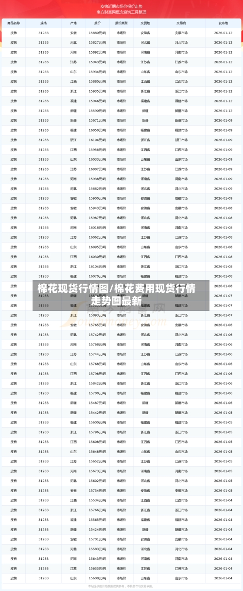 棉花现货行情图/棉花费用现货行情走势图最新