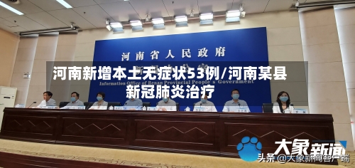 河南新增本土无症状53例/河南某县新冠肺炎治疗