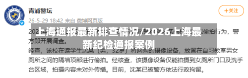 上海通报最新排查情况/2026上海最新纪检通报案例-第2张图片