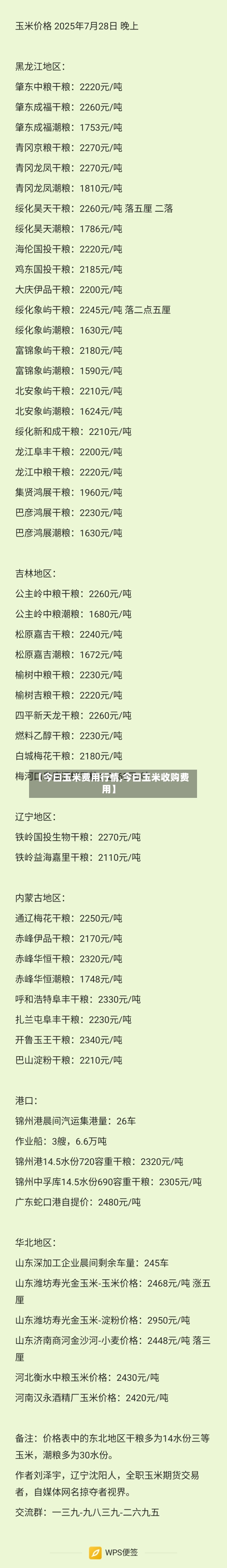 【今曰玉米费用行情,今曰玉米收购费用】