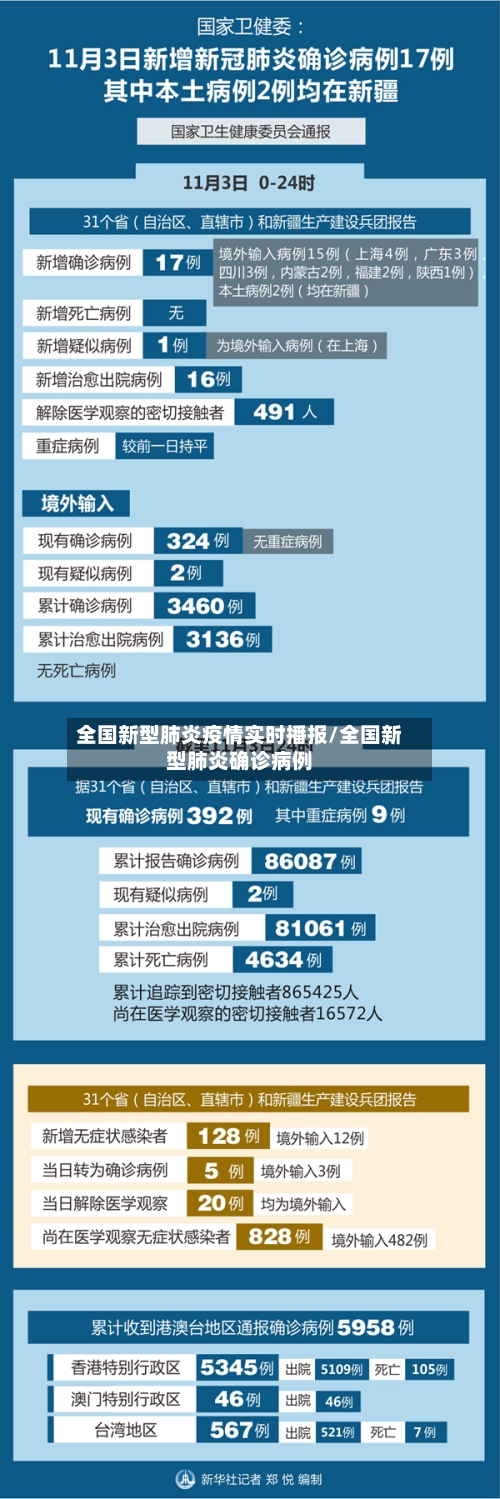 全国新型肺炎疫情实时播报/全国新型肺炎确诊病例