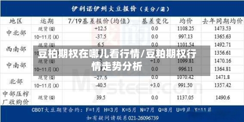 豆柏期权在哪儿看行情/豆粕期权行情走势分析-第2张图片