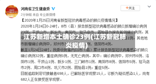 江苏新增本土确诊23例(江苏新冠肺炎疫情)-第3张图片