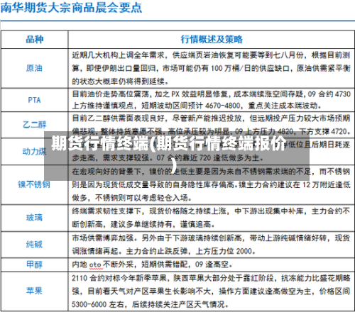 期货行情终端(期货行情终端报价)