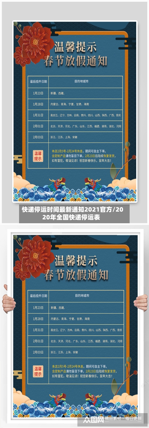 快递停运时间最新通知2021官方/2020年全国快递停运表