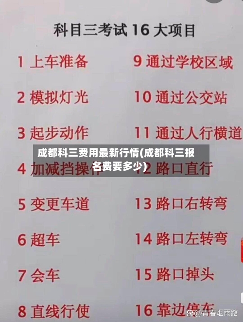 成都科三费用最新行情(成都科三报名费要多少)-第3张图片