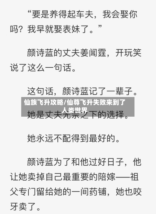 仙族飞升攻略/仙尊飞升失败来到了人类世界