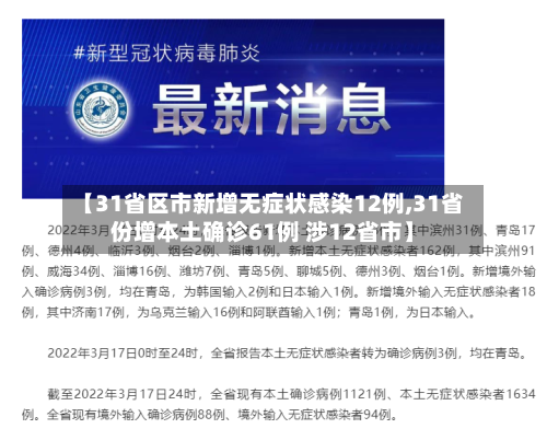 【31省区市新增无症状感染12例,31省份增本土确诊61例 涉12省市】-第2张图片