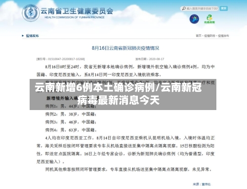 云南新增6例本土确诊病例/云南新冠病毒最新消息今天-第2张图片