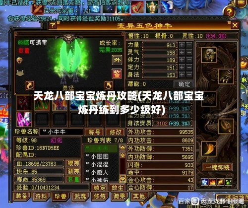 天龙八部宝宝炼丹攻略(天龙八部宝宝炼丹练到多少级好)-第3张图片