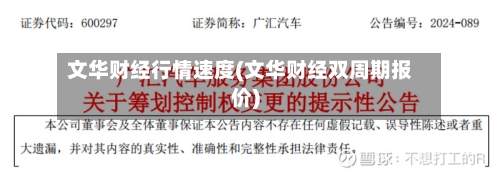 文华财经行情速度(文华财经双周期报价)