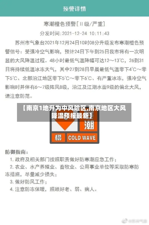 【南京1地升为中风险区,南京地区大风降温预报最新】