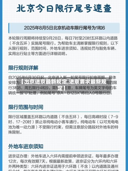 【出京进京最新规定,进京要求最新规定】