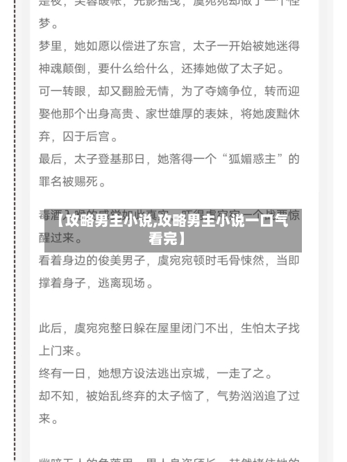 【攻略男主小说,攻略男主小说一口气看完】