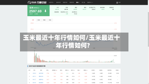 玉米最近十年行情如何/玉米最近十年行情如何?