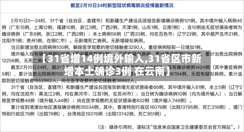 【31省增14例境外输入,31省区市新增本土确诊3例 在云南】