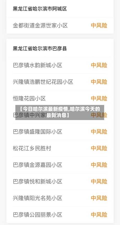 【今日哈尔滨最新疫情,哈尔滨今天的最新消息】