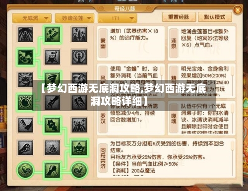 【梦幻西游无底洞攻略,梦幻西游无底洞攻略详细】-第3张图片