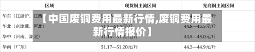 【中国废铜费用最新行情,废铜费用最新行情报价】-第3张图片